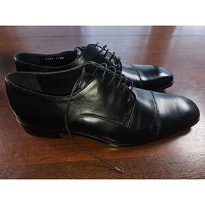 Massimo Matteo Italian 5 Eye Black Lace-Up Oxford Shoe Mens 11.5 Made in Italy